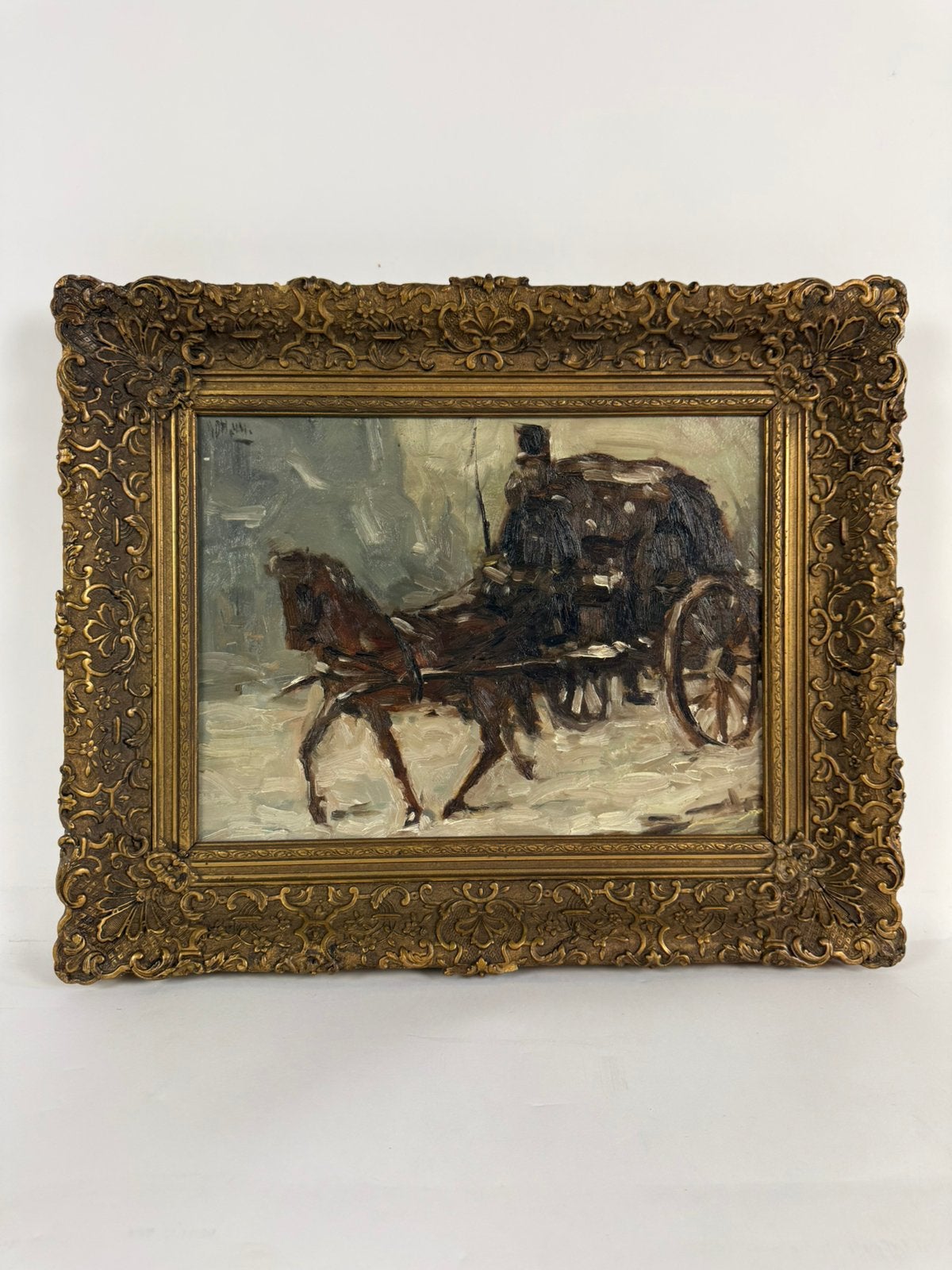 Hendrik Johannes Haverman – Paard en (Leger)wagen (1910), Antiek en Kunst, Kunst | Schilderijen | Klassiek, Ophalen, Nederlandse school