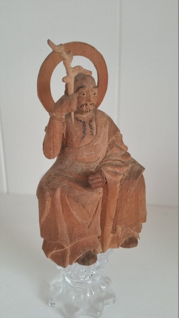 Antieke Japanse Jizo bodhisattva miniatuur 9cm hoog, Antiek en Kunst, Kunst | Beelden en Houtsnijwerken, Minder dan 20 cm, Verzenden