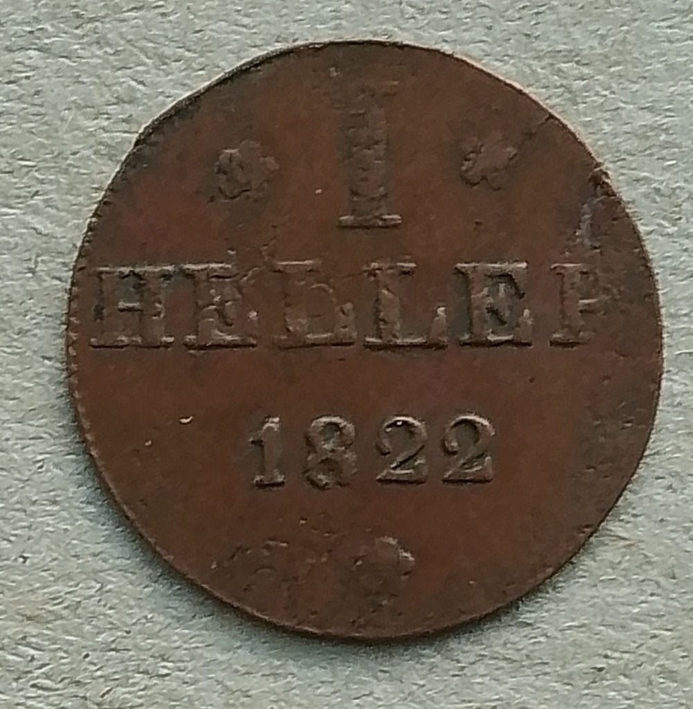 Duitsland, Frankfurt 1 heller 1822, Ophalen of Verzenden, Duitsland, Losse munt
