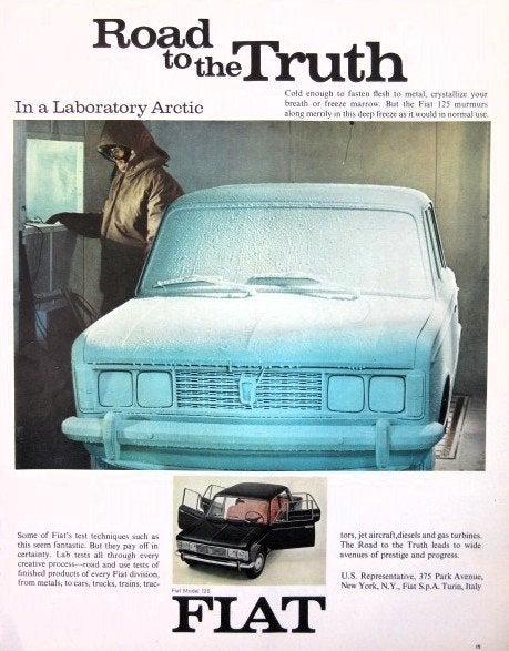 15 oude advertenties Fiat autos 68-74 124 125 127 128 auto, Ophalen of Verzenden, Zo goed als nieuw, Auto's
