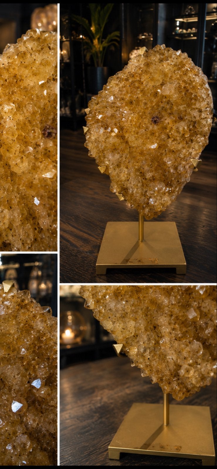 Grote gebrande citrien op standaard, Verzenden, Mineraal
