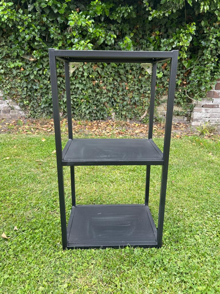 Zwart metalen rek ikea, Ophalen of Verzenden, Gebruikt