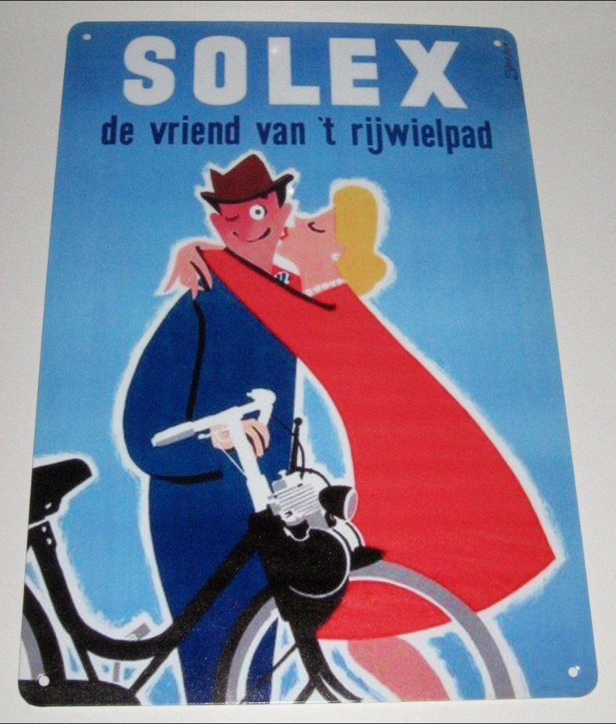 SOLEX : Metalen Bord Solex - De vriend van 't rijwielpad, Verzenden, Nieuw, Reclamebord