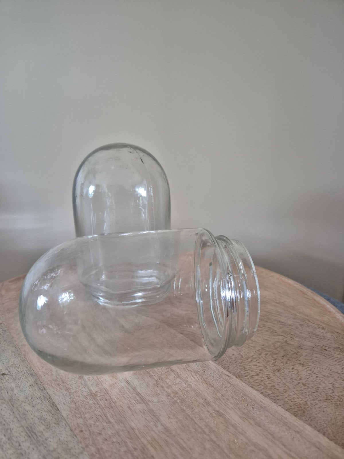 Vintage Glazen Stallampen - Set van 2, Ophalen of Verzenden