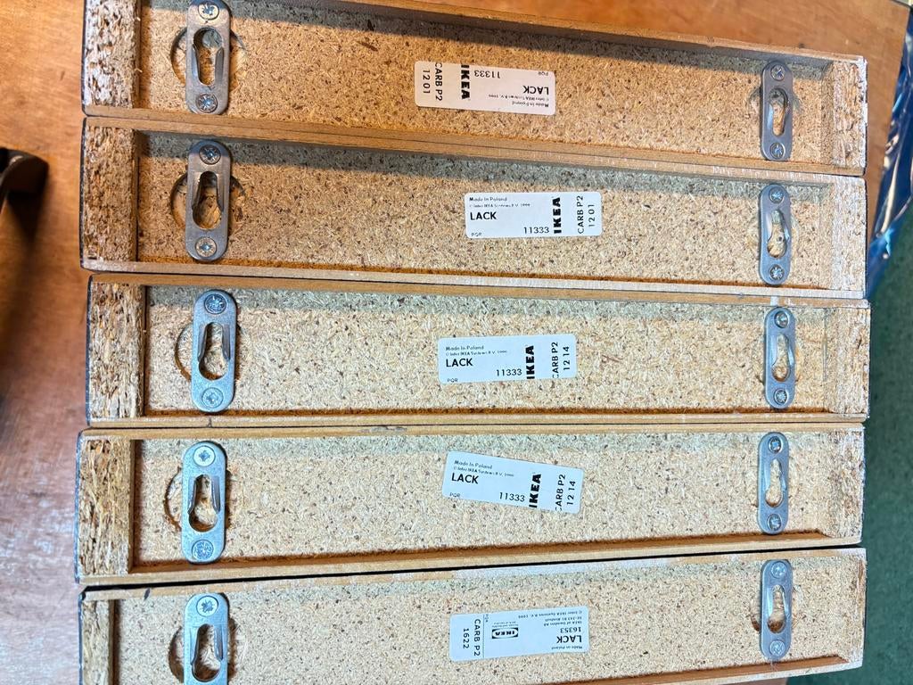 IKEA LACK wandplanken (5 stuks) - Zwart, Ophalen of Verzenden, Gebruikt