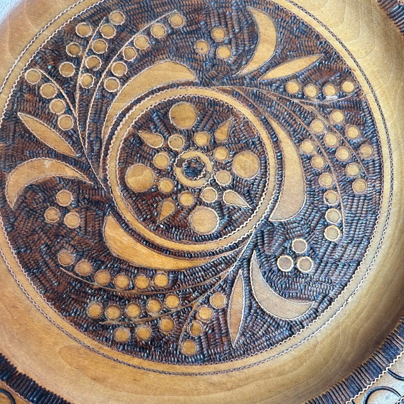 Cepelia houten schaal 29 cm | Poolse folk art vintage, Ophalen of Verzenden