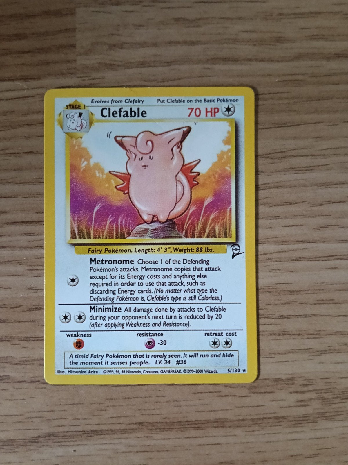Clefable Pokémon kaart (S5/130), Ophalen of Verzenden, Gebruikt, Losse kaart