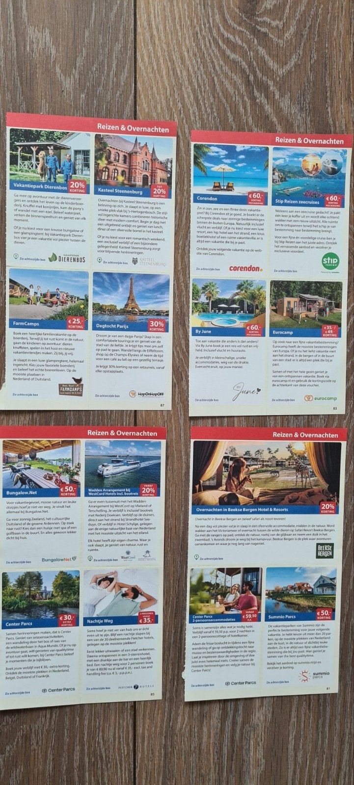 Reizen & Overnachten postcodeloterij voordeelbonnen, Drie personen of meer, Kortingsbon, Arrangement