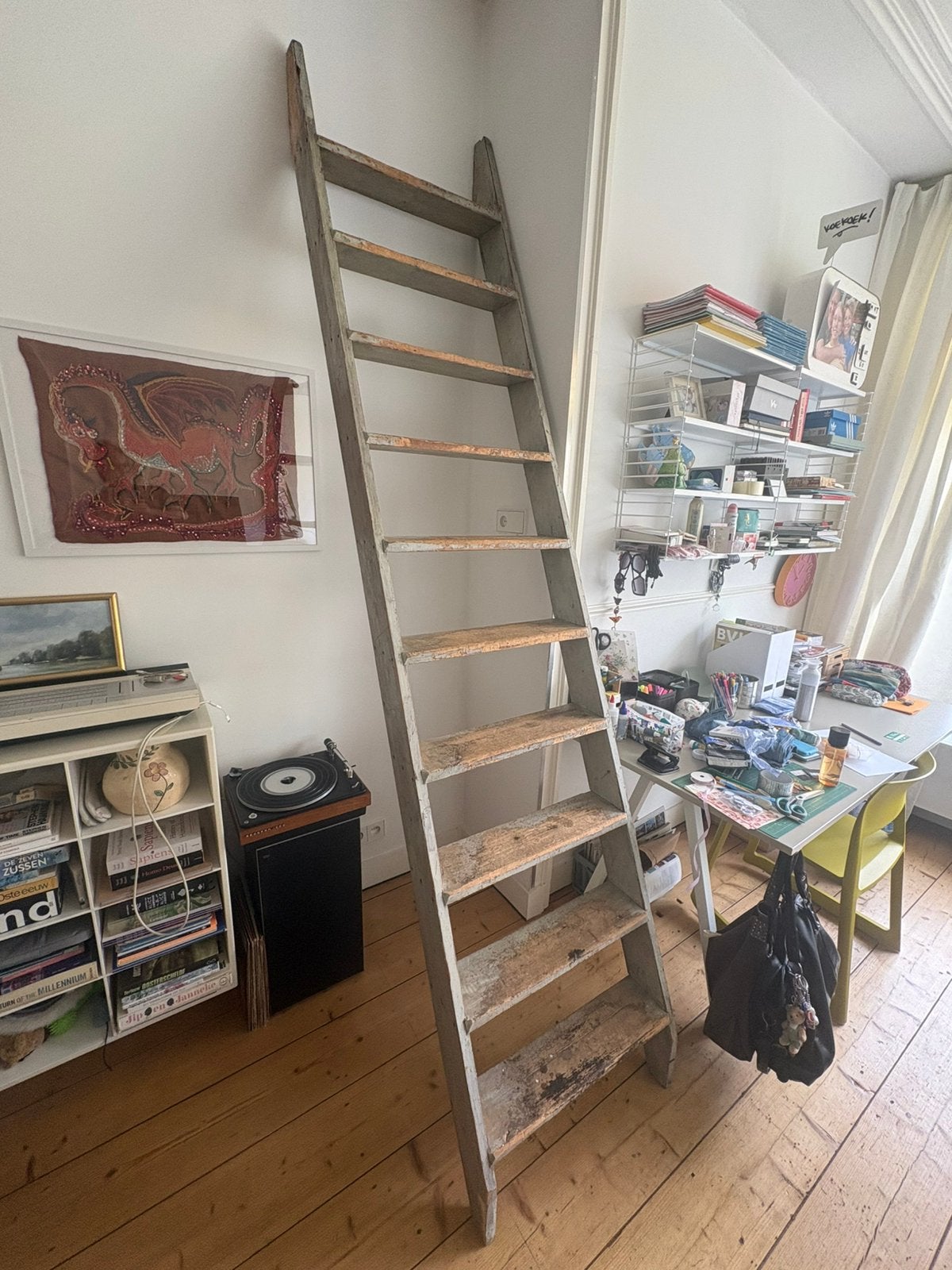 Authentieke 1904 Trap / Steektrap 260 x 60 cm, Doe-het-zelf en Verbouw, Ladders en Trappen, Ophalen, Gebruikt, Trap, 2 tot 4 meter
