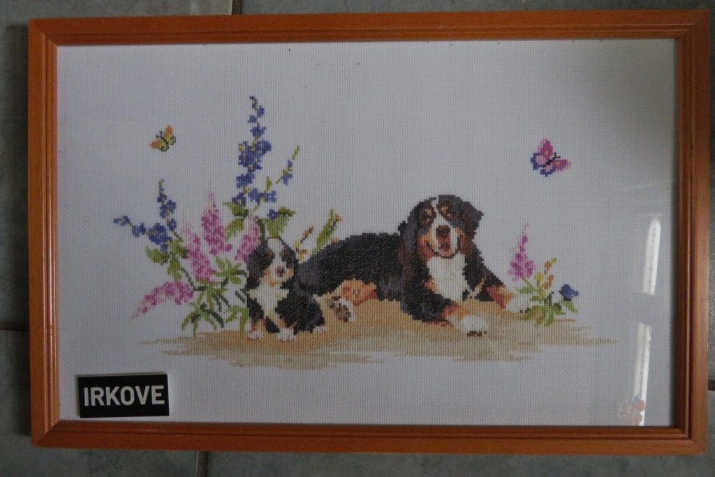 GEBORDUURD BERNER SENNE HOND * IN Lijst *, 39 cm, Verzenden, Textiel, Nieuw