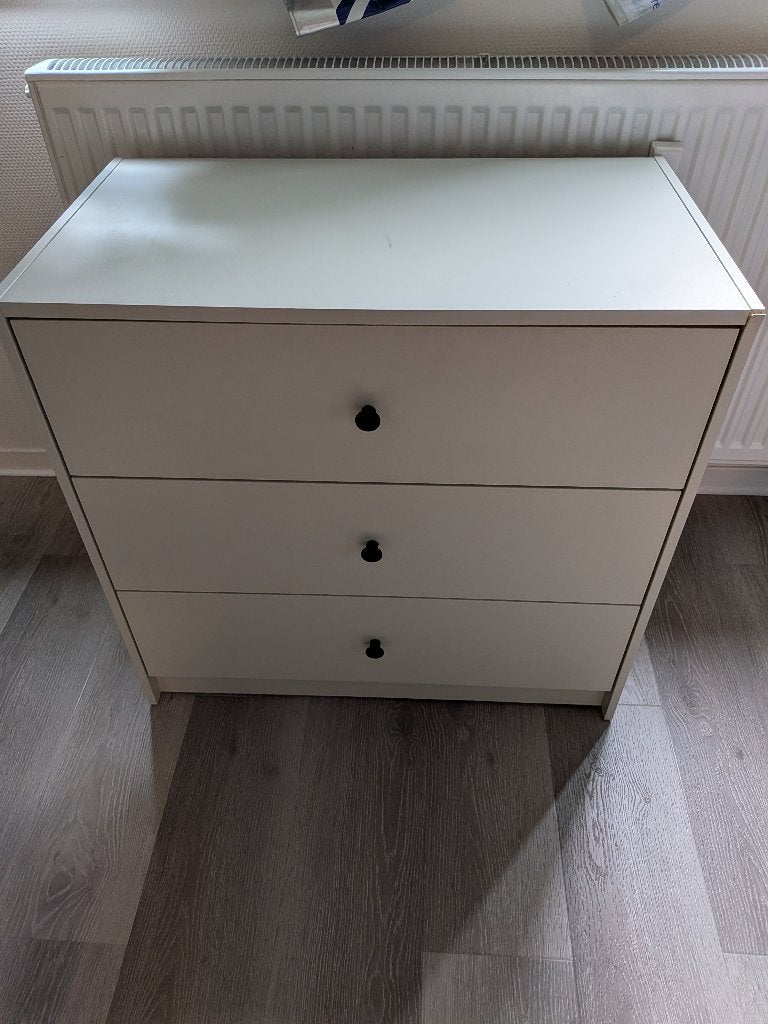 Ikea GURSKEN Chest of 3 drawers, Huis en Inrichting, Kasten | Ladekasten, Ophalen, Light beige, 50 tot 100 cm, Zo goed als nieuw