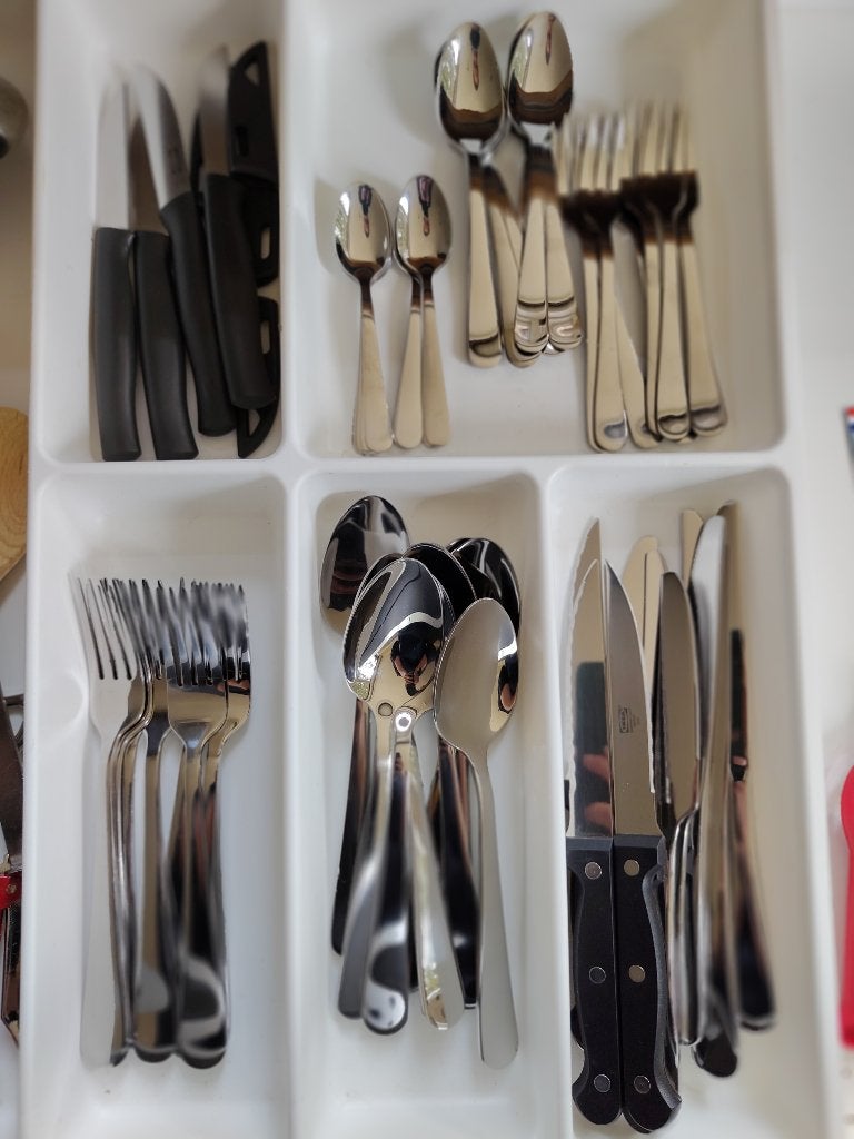 Complete bestekset 8 personen, Ophalen, Gebruikt, Rvs of Chroom, Bestekset