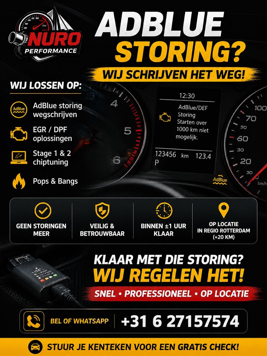 Adblue storing oplossen Rotterdam EGR DPF, Auto diversen, Tuning en Styling, Ophalen
