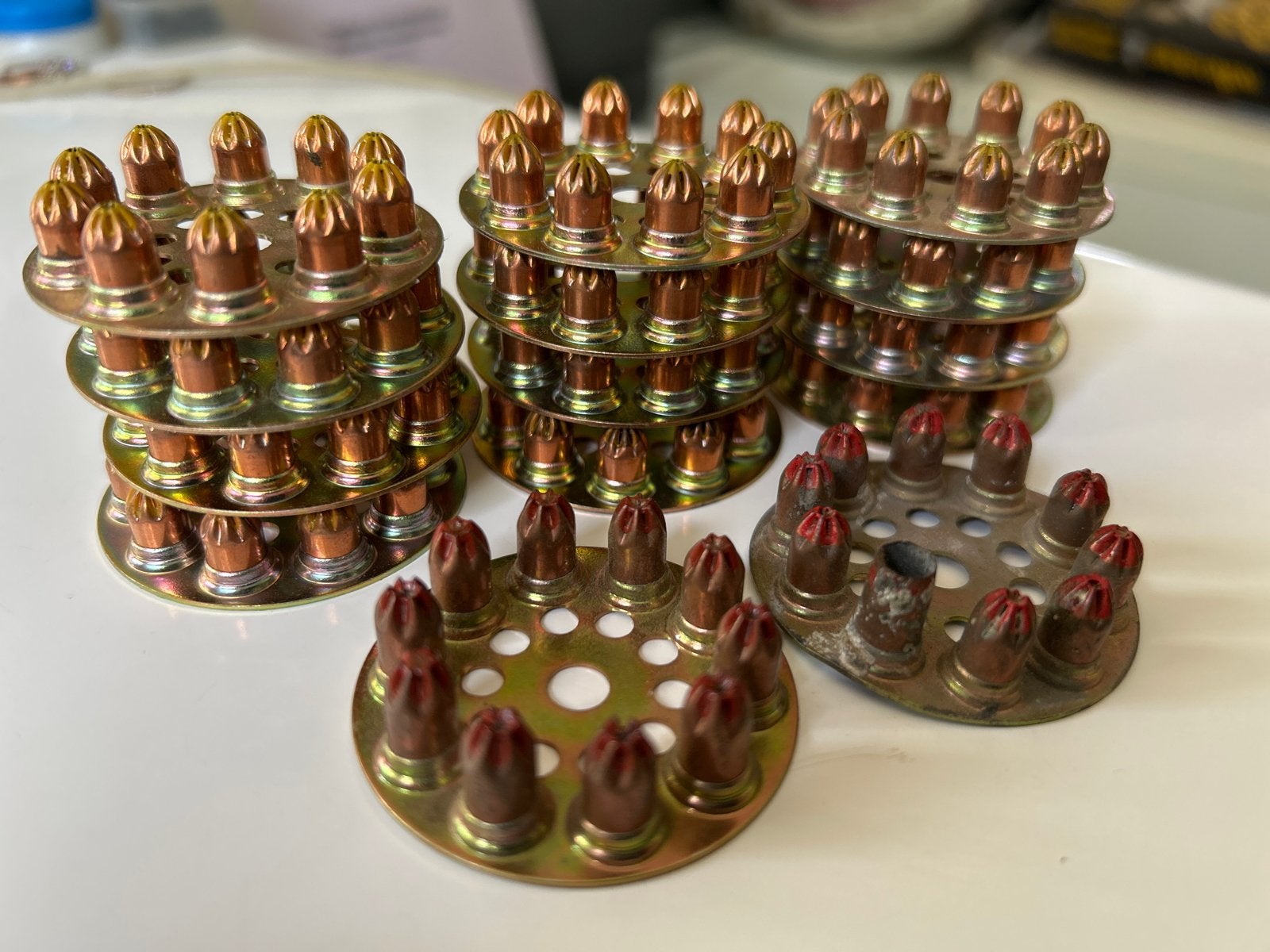 14x Spit patroonschijf 12 x 6,3/10 en 2 x 6,3/12 kruithamer, Ophalen of Verzenden, Zo goed als nieuw, Minder dan 50 mm, Overige typen