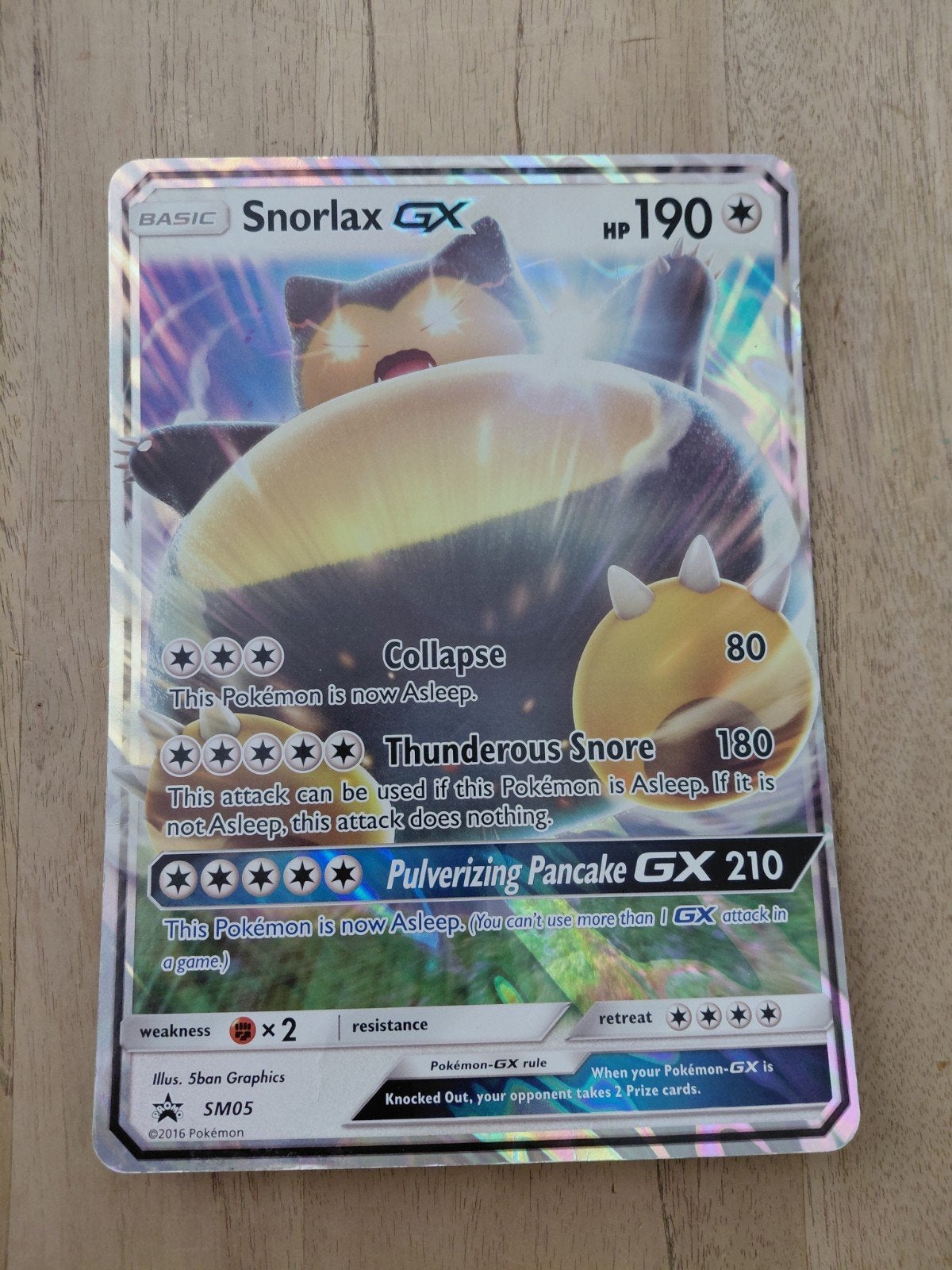 Grote Snorlax GX Pokémon Kaart - SM05, Ophalen of Verzenden, Gebruikt, Losse kaart