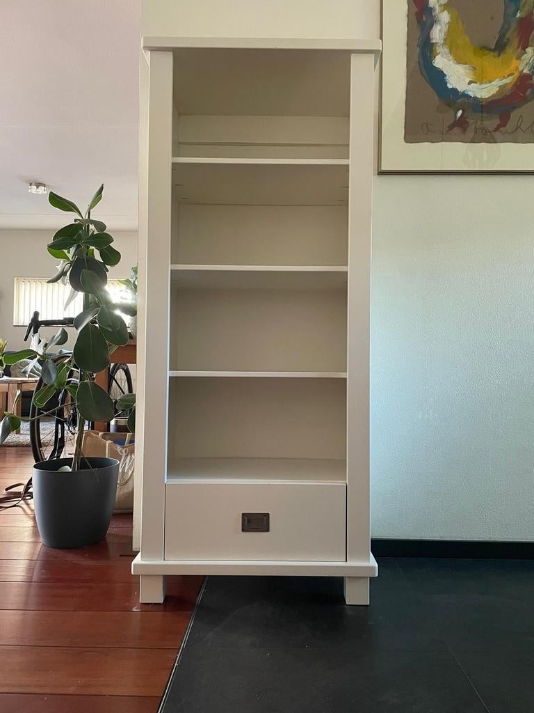Stevige Shaker stijl boekenkast wit MDF 65x40x152 cm, Ophalen, 50 tot 100 cm, Zo goed als nieuw, 150 tot 200 cm