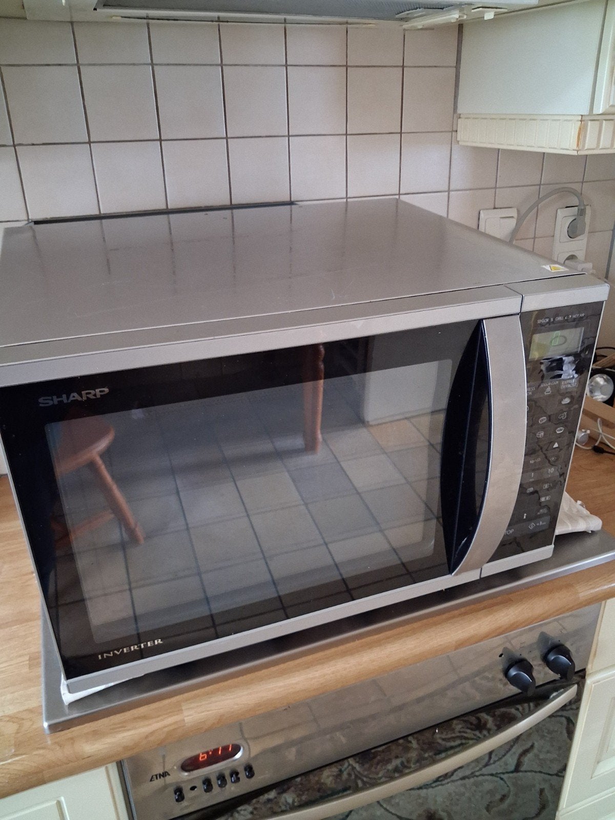 Sharp RVS Inverter Combi magnetron R-971STW, Koopje, Ophalen, Draaiplateau