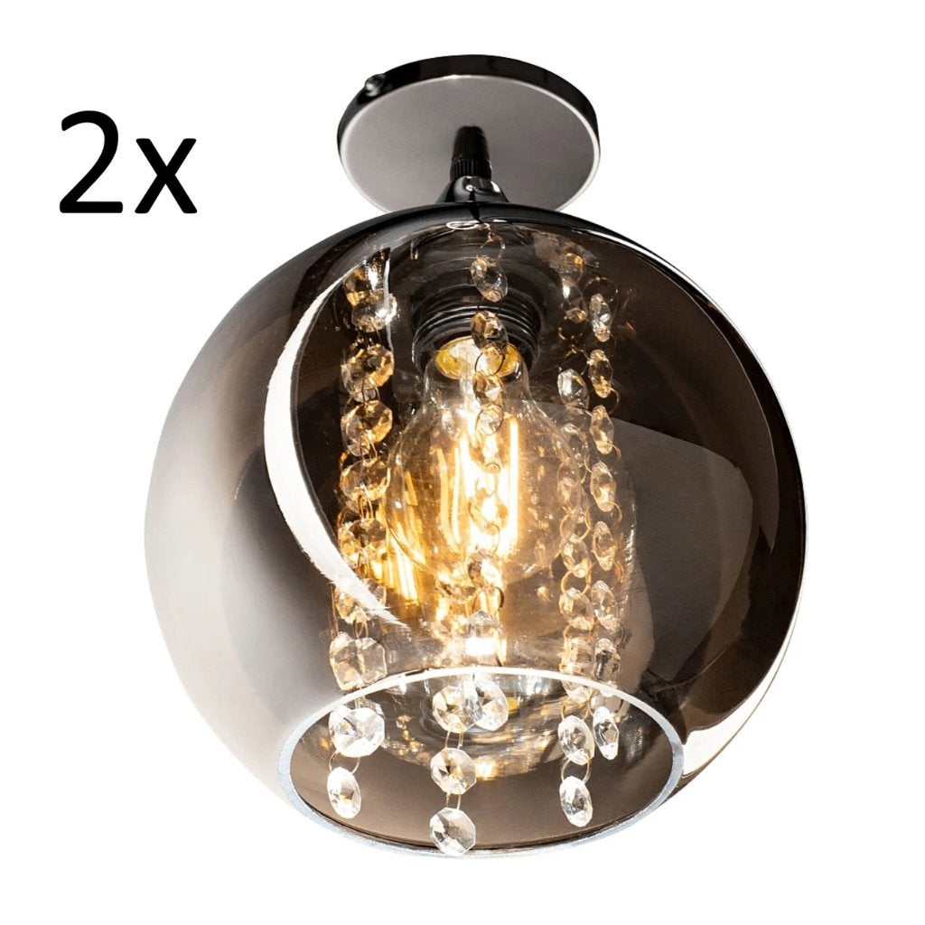 Bieden: Set van 2 romantische hanglampen (E27 fitting), Overige materialen, Zo goed als nieuw, Romantisch, Elegant, E27 (groot)