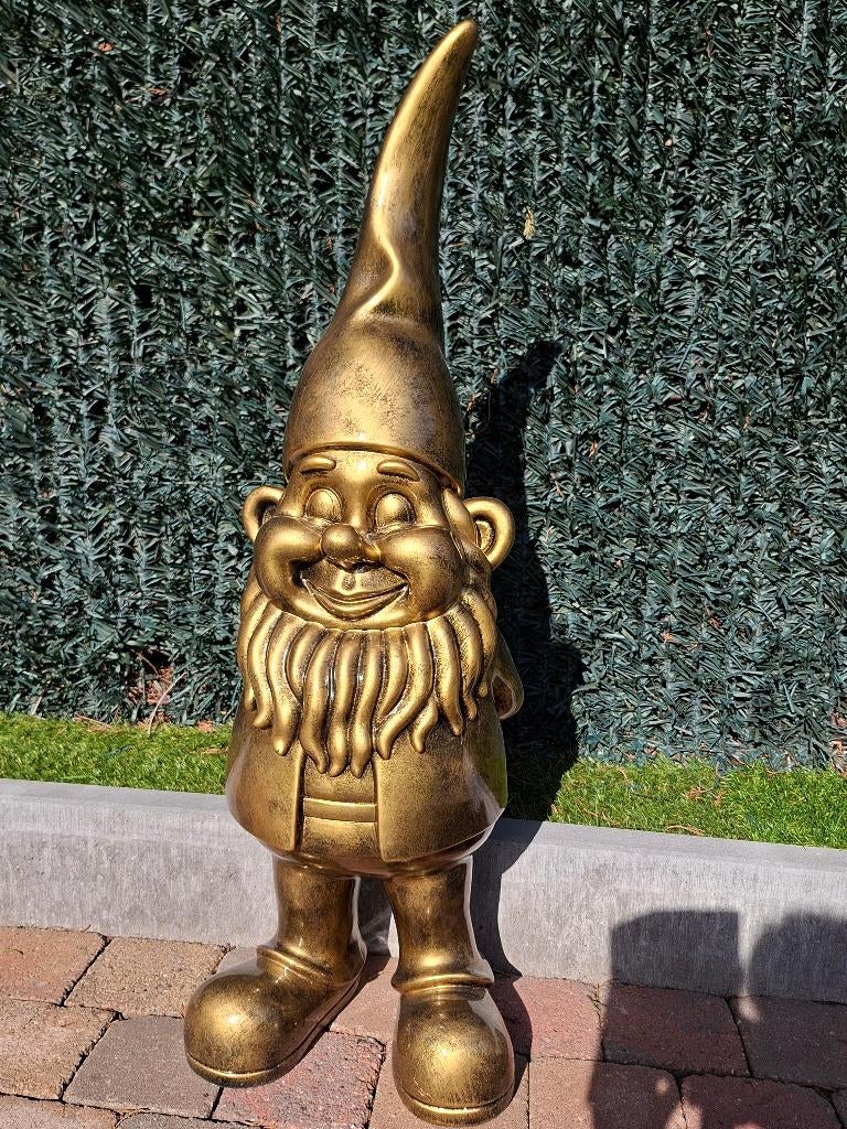 Tuinkabouter antiek goud bijna 1 meter groot, Ophalen, Nieuw, Metaal, Overige typen