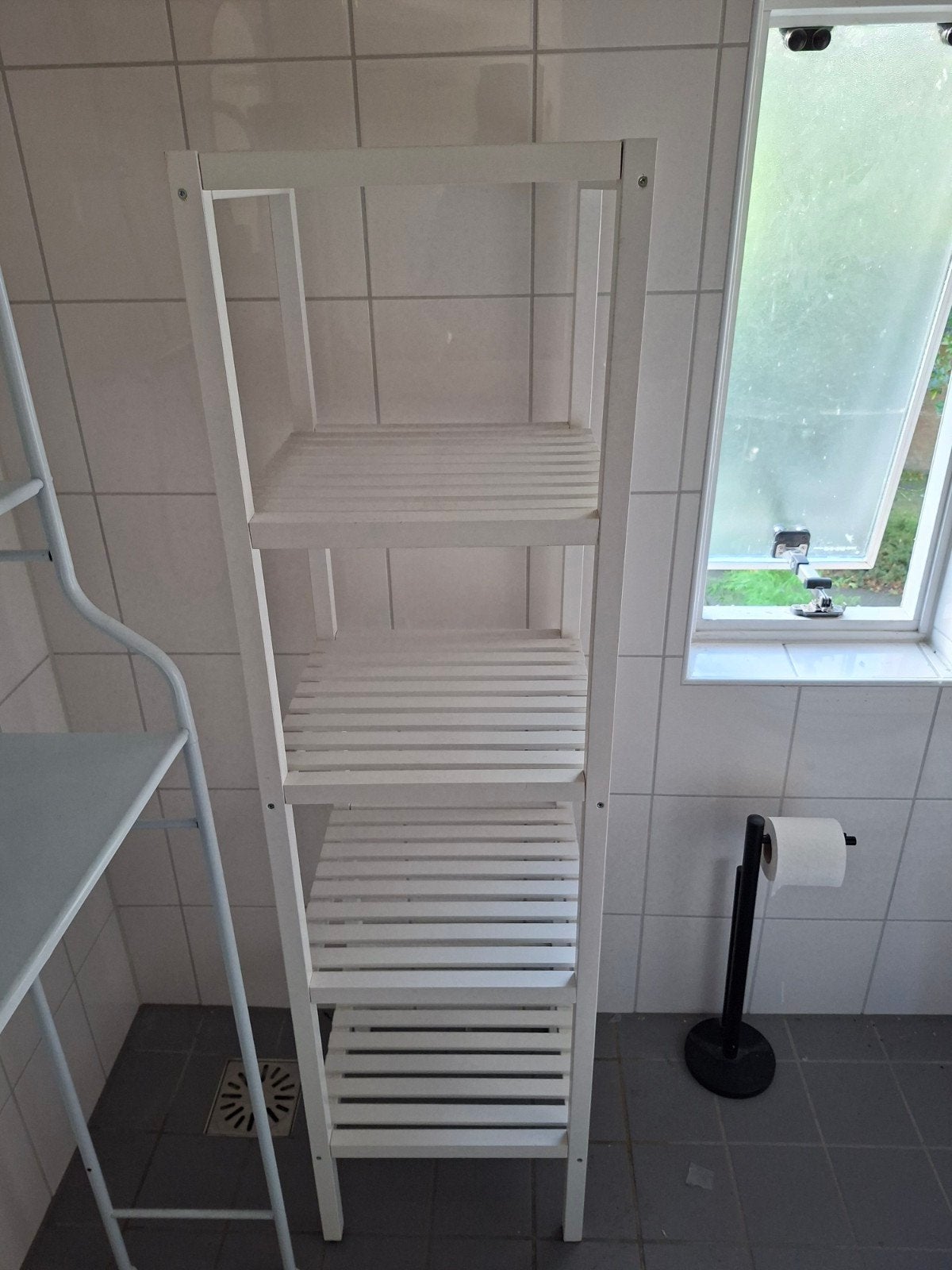 Ikea Molger badkamer rek - wit houten opbergrek, Ophalen, Minder dan 50 cm, Overige typen, Zo goed als nieuw