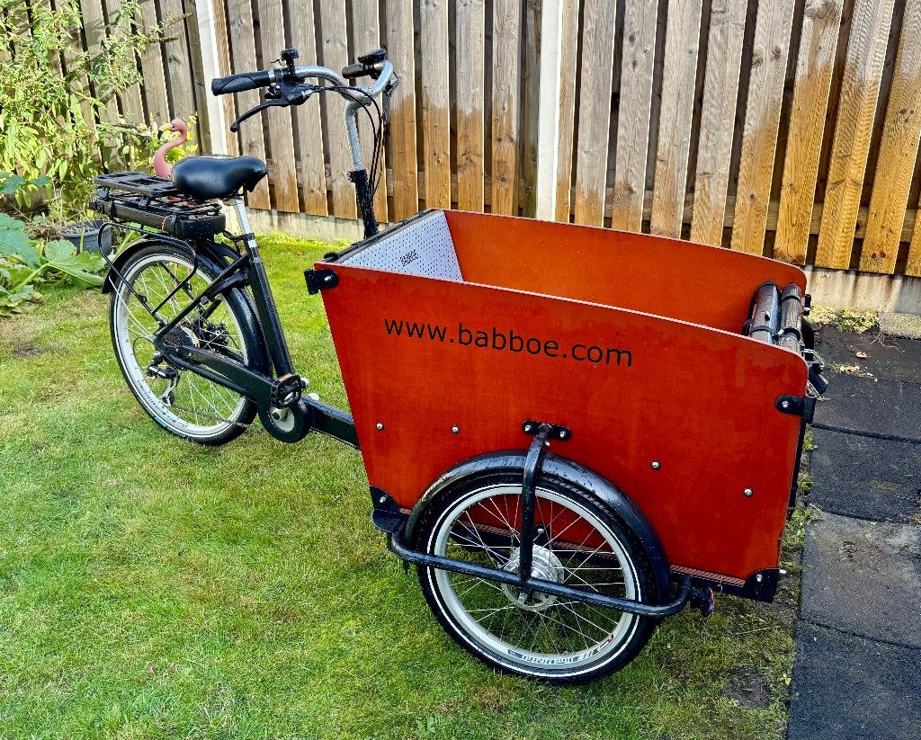 Babboe Big-E bakfiets (2017) met nieuwe motor, 4 kinderen of meer, Gebruikt, Elektrisch, Schijfrem