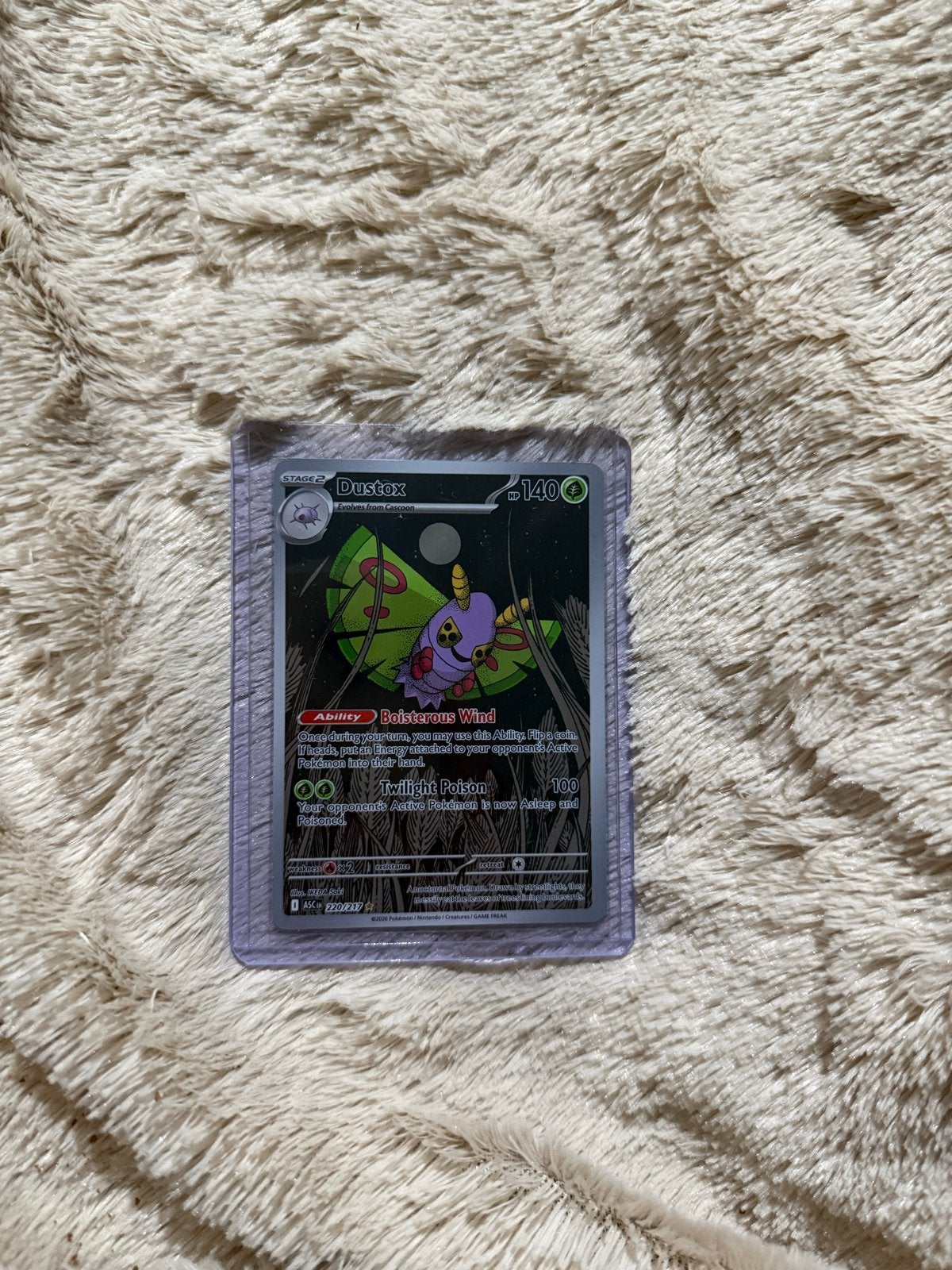 Dustox Pokémon kaart 220/217, Ophalen of Verzenden, Nieuw, Losse kaart