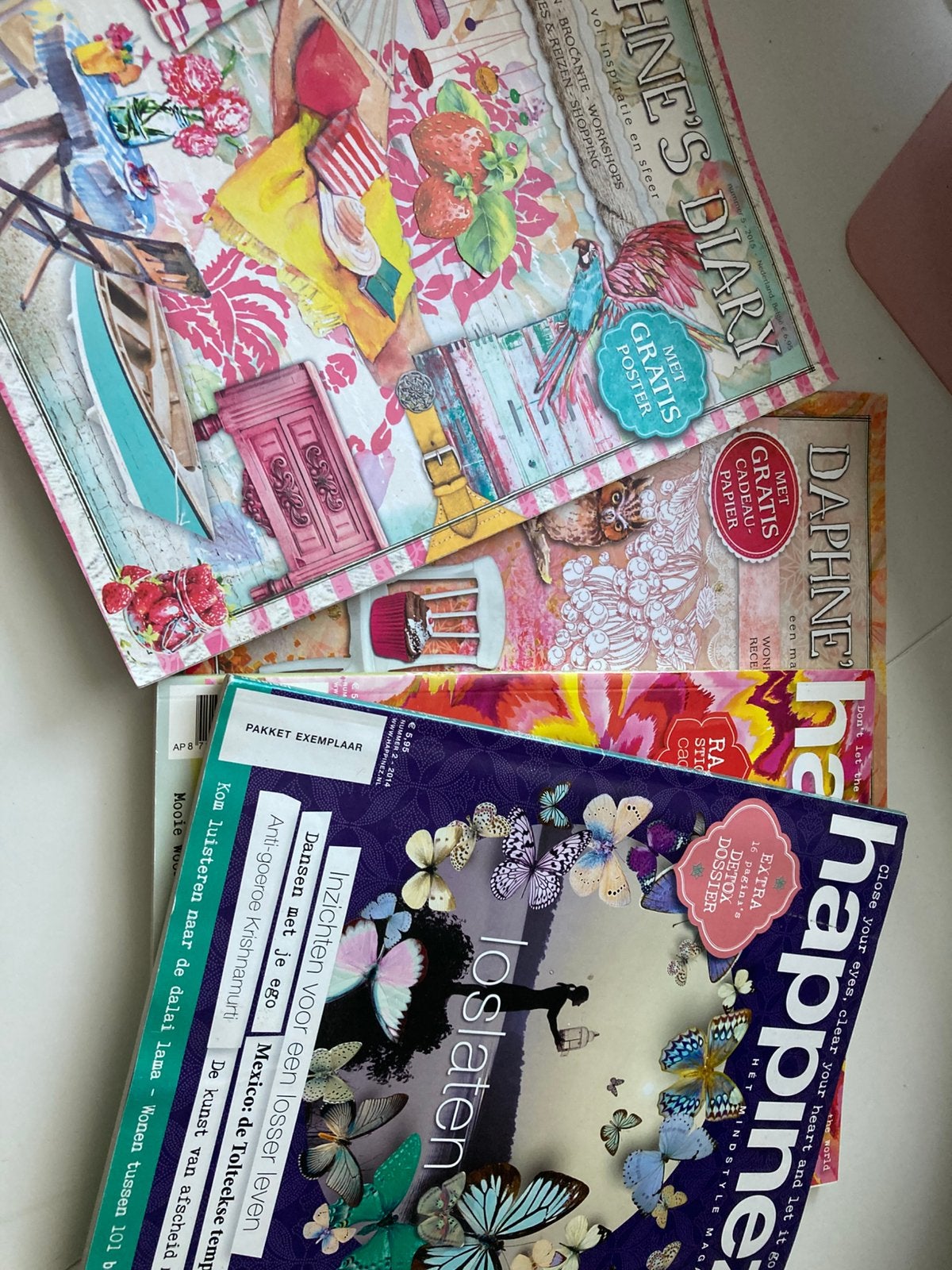 2x Daphne’s Diary + 2x Happinez, Ophalen of Verzenden, Zo goed als nieuw, Lichaam en Geest