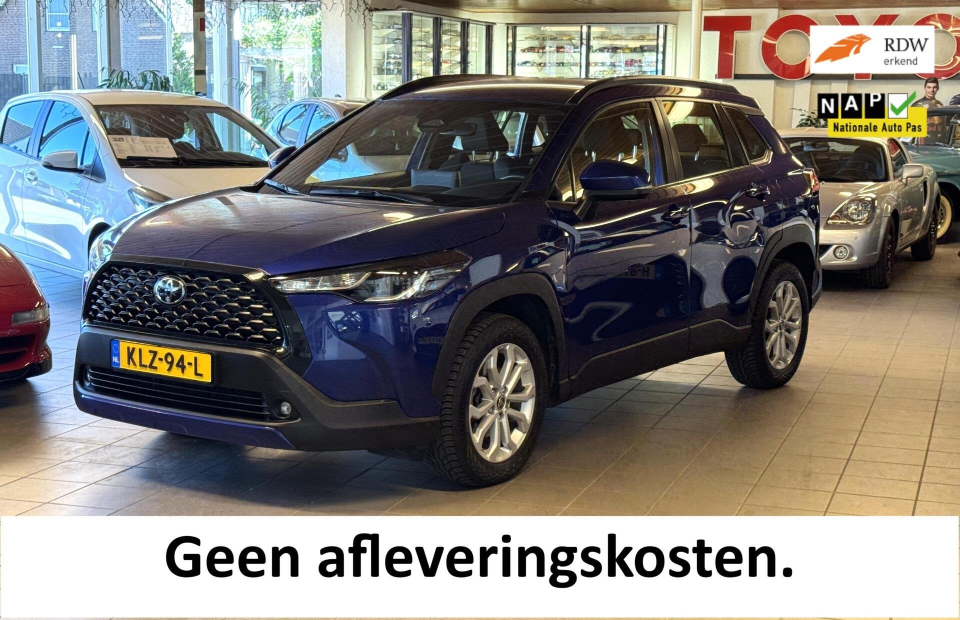 Toyota Corolla Cross Hybrid 140. 11-2024 Carplay, Dodehoek p, Auto's, 12 maanden, Gebruikt, Blauw, Bedrijf
