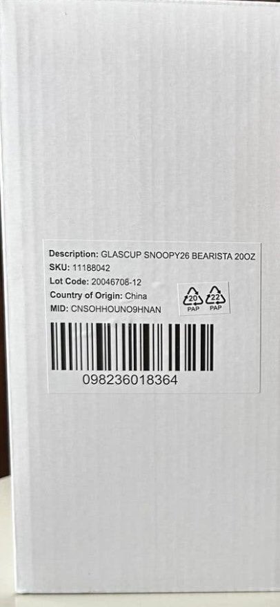 Starbucks x Peanuts Snoopy Glass Cold, Ophalen, Zo goed als nieuw