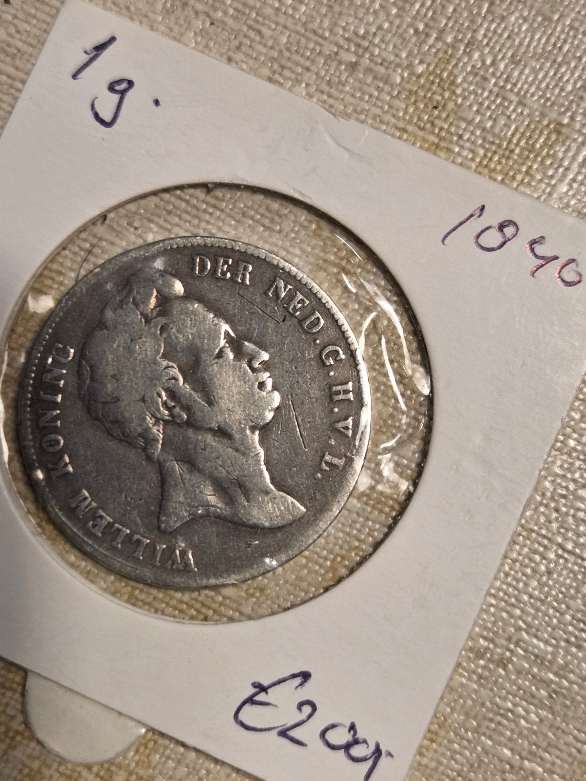 Zilveren 1 Gulden Munt Willem I 1840, Postzegels en Munten, Munten | Nederland, 1 gulden, Zilver, Ophalen of Verzenden, Koning Willem I
