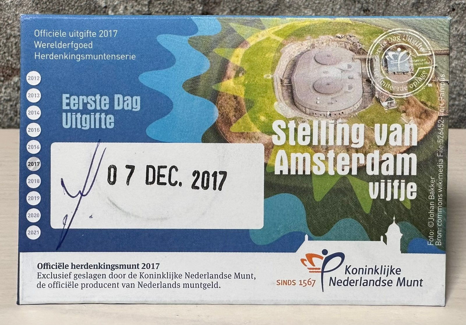 Stelling van Amsterdam vijfje eerste dag uitgifte coincard, Ophalen of Verzenden, Koningin Beatrix, Euro's