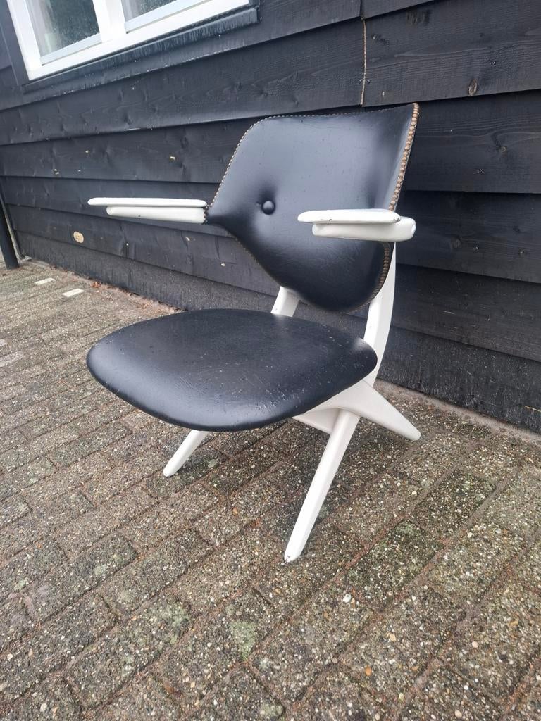 Louis van teeffelen pelican chair, Leer, Gebruikt, 75 tot 100 cm, Ophalen of Verzenden