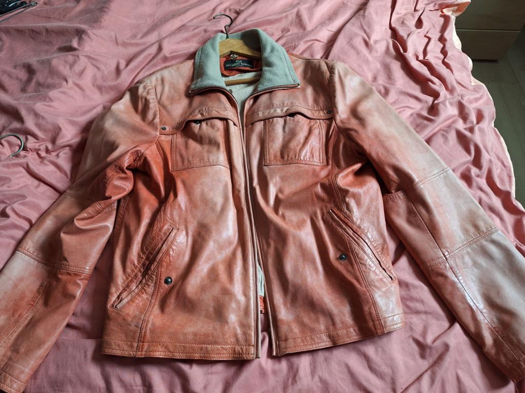 Riccardo Baronti Leren Jas - Maat 54 (L), Kleding | Heren, Maat 52/54 (L), Oranje, Ophalen of Verzenden, Gedragen