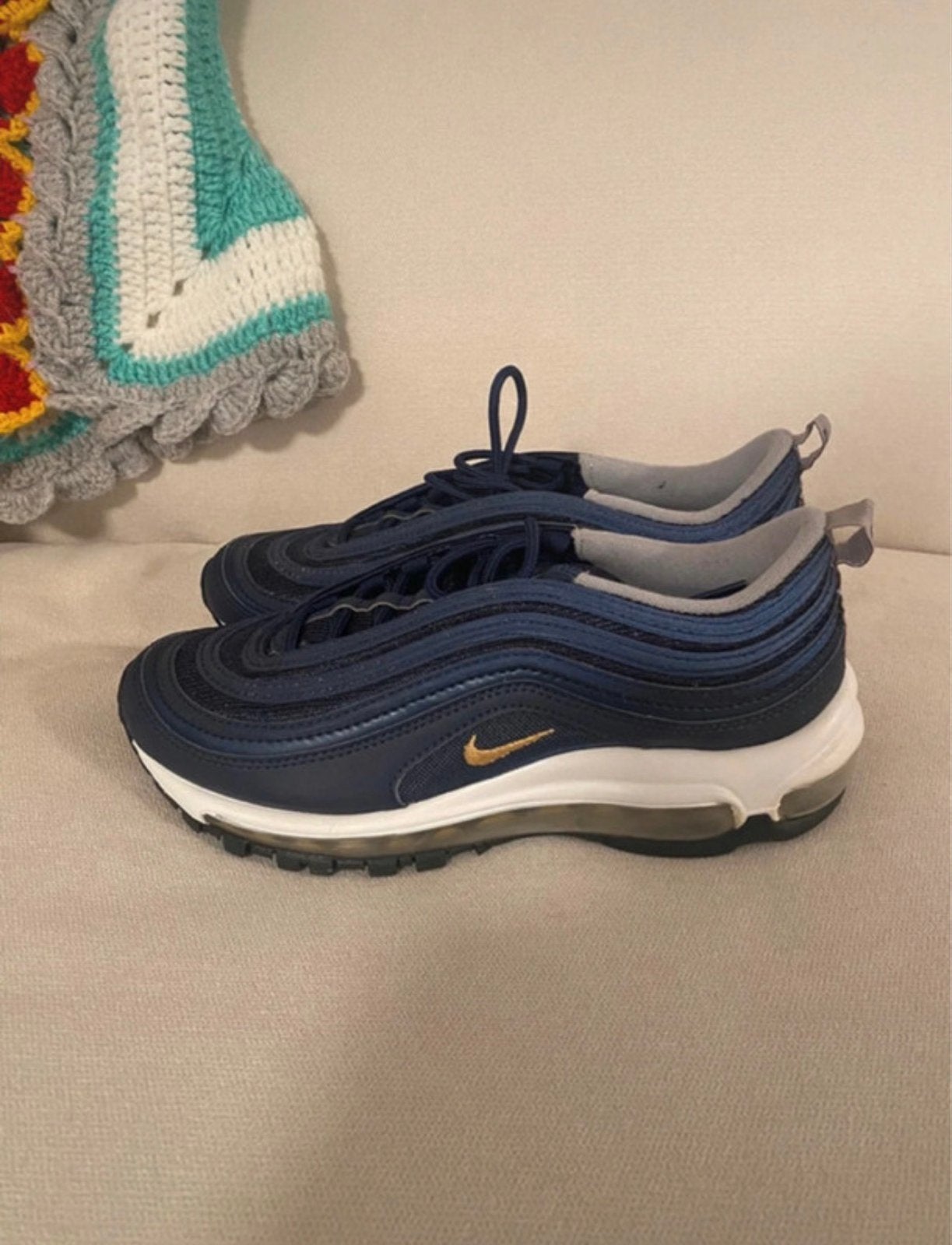Nike Air Max 97 Navy Blauw - Maat 38 - Zo goed als nieuw, Ophalen of Verzenden, Zo goed als nieuw, Blauw, Sneakers of Gympen