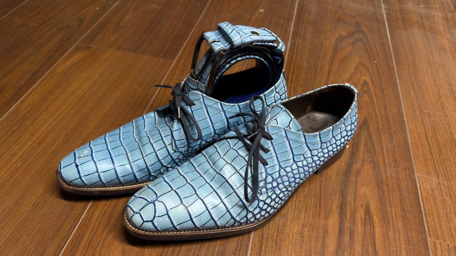 Floris van bommel maat 8met bijpassende riem, Kleding | Heren, Schoenen, Ophalen, Blauw, Gedragen, Veterschoenen