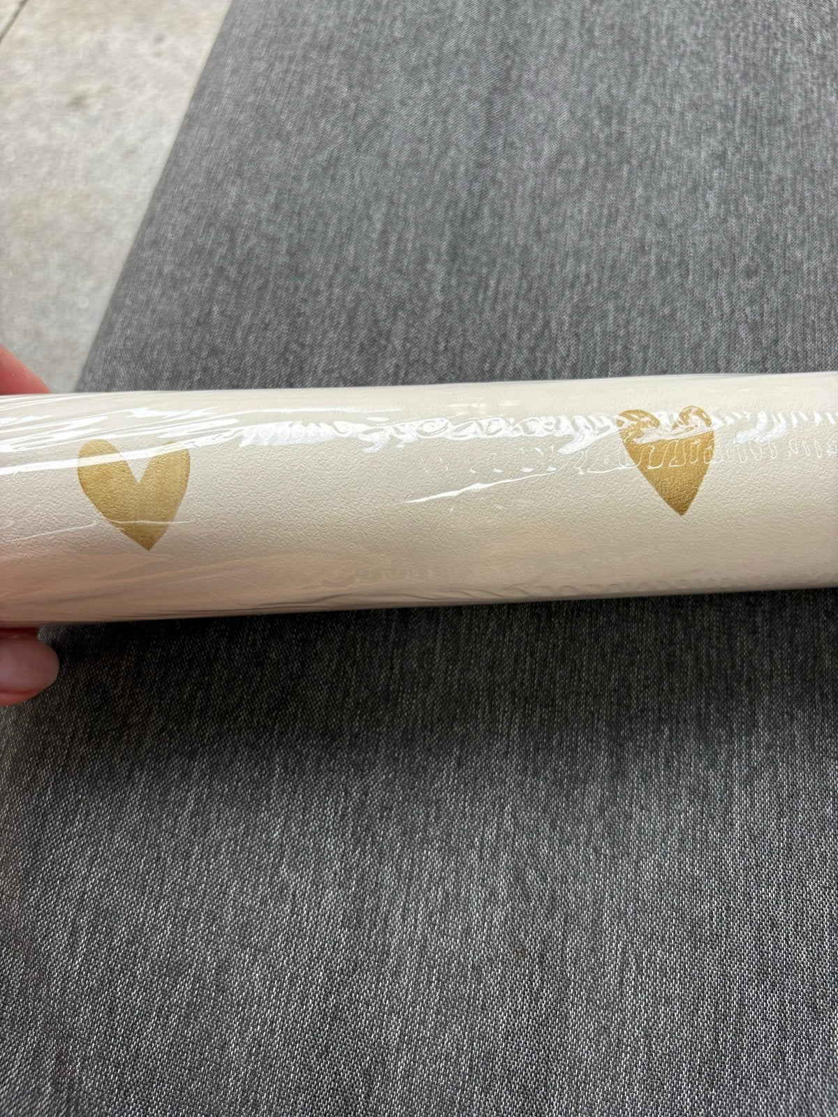Vliesbehang met gouden hartjes - Esta Home, Overige patronen, Wit, Ophalen of Verzenden, Esta Home