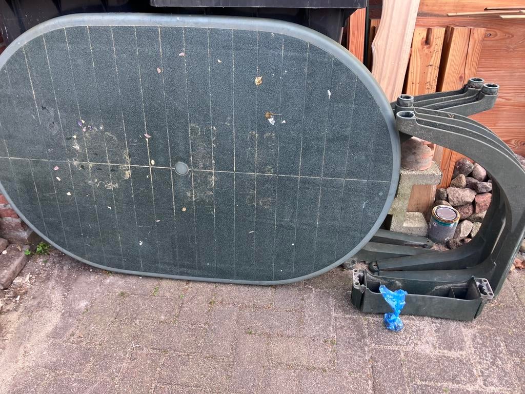 Tuintafel Hartman gebruikt, groen., Tuin en Terras, Ophalen, Gebruikt, Ovaal, Kunststof