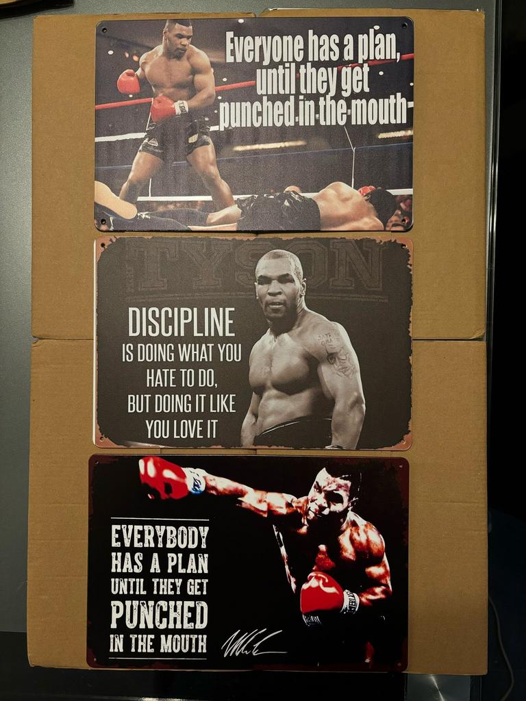 Mike Tyson metalen muurplaat, Verzamelen, Ophalen, Nieuw, Reclamebord