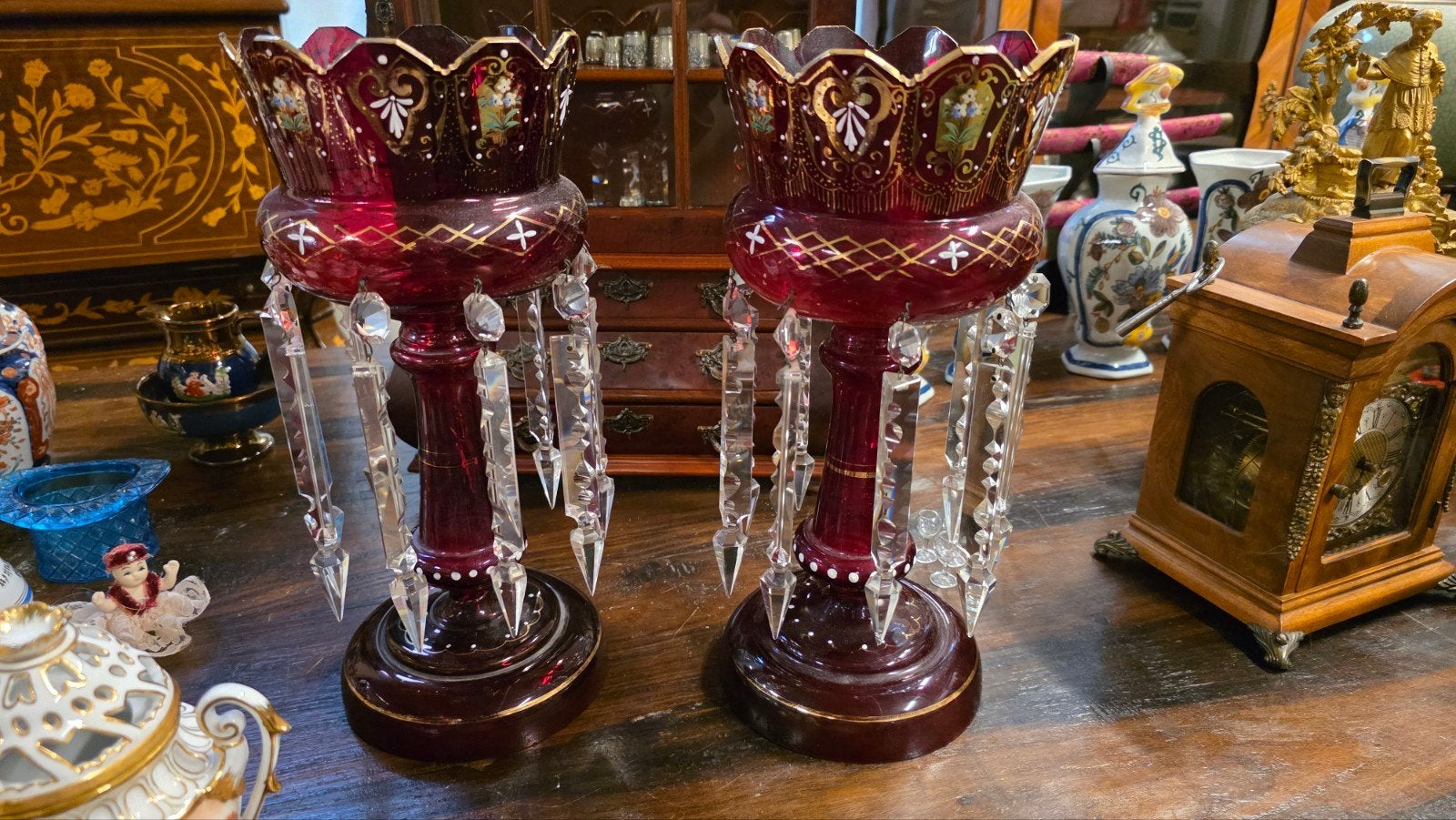 a ntieke Boheems kristallen coupes, Ophalen