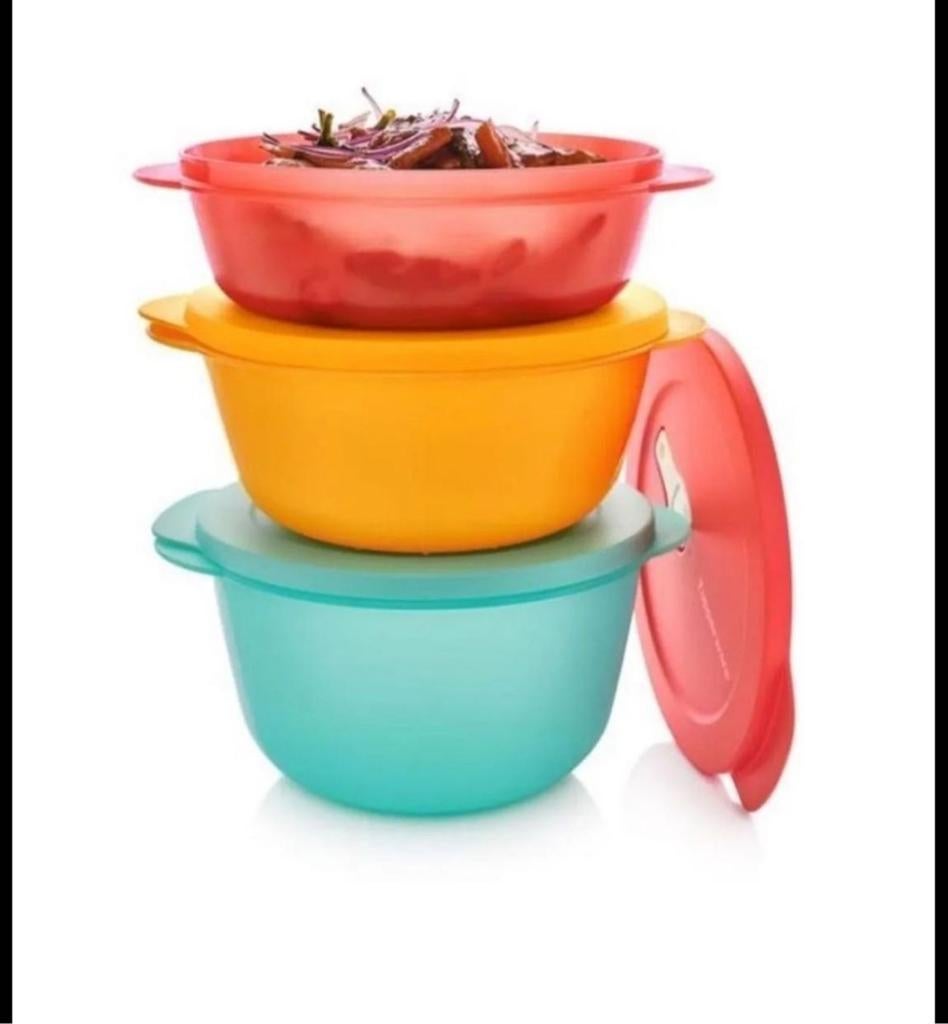 tupperware crystalwave magnetronbakjes medium 3 delig, Ophalen of Verzenden, Nieuw, Overige typen