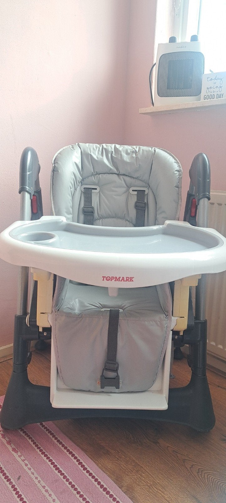 Topmark kinderstoel met eetblad en gordels, Kinderen en Baby's, Ophalen of Verzenden, Inklapstoel, Afneembaar eetblad