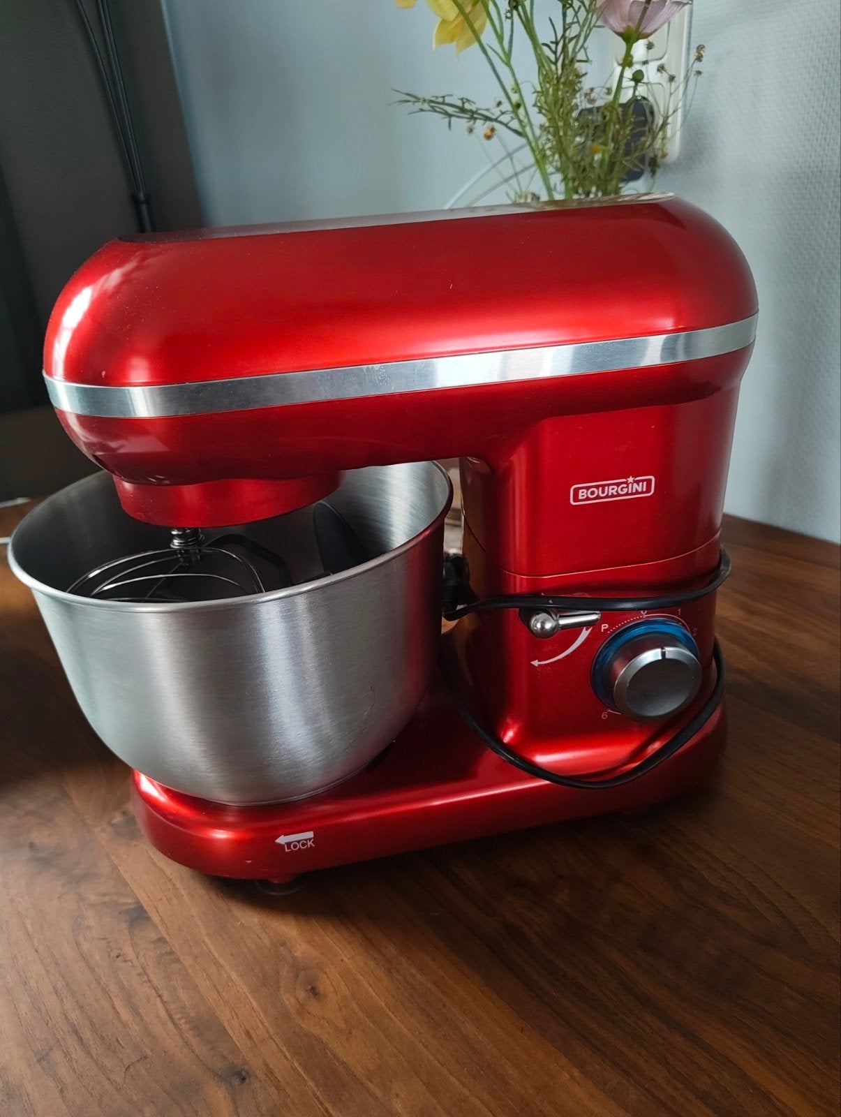 Bourgini Keukenmachine - Rood, 3 tot 4 liter, Ophalen, Zo goed als nieuw, 3 snelheden of meer