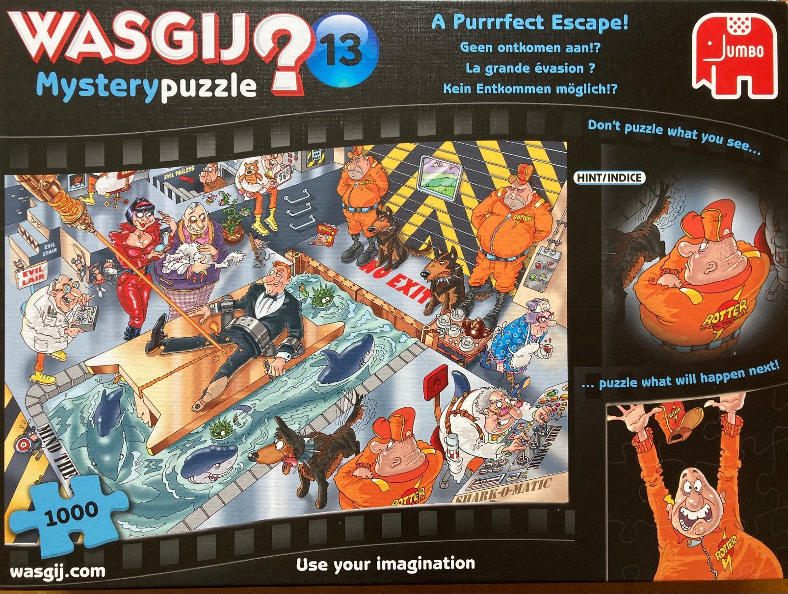 Wasgij? 1000🧩 Mystery 13 Geen ontkomen aan!?, Ophalen of Verzenden, 500 t/m 1500 stukjes, Zo goed als nieuw, Legpuzzel