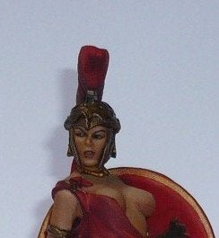Tinnen figuur van half naakte vrouwelijke Griekse krijger, Ophalen of Verzenden, Zo goed als nieuw