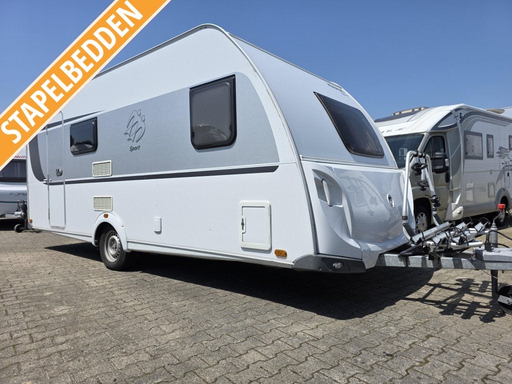 Knaus Sport 500 FDK 2018 AIRCO MOVER STAPELBEDDEN VOORTENT, Schokbreker, Bedrijf, Overige typen, 5 tot 6 meter