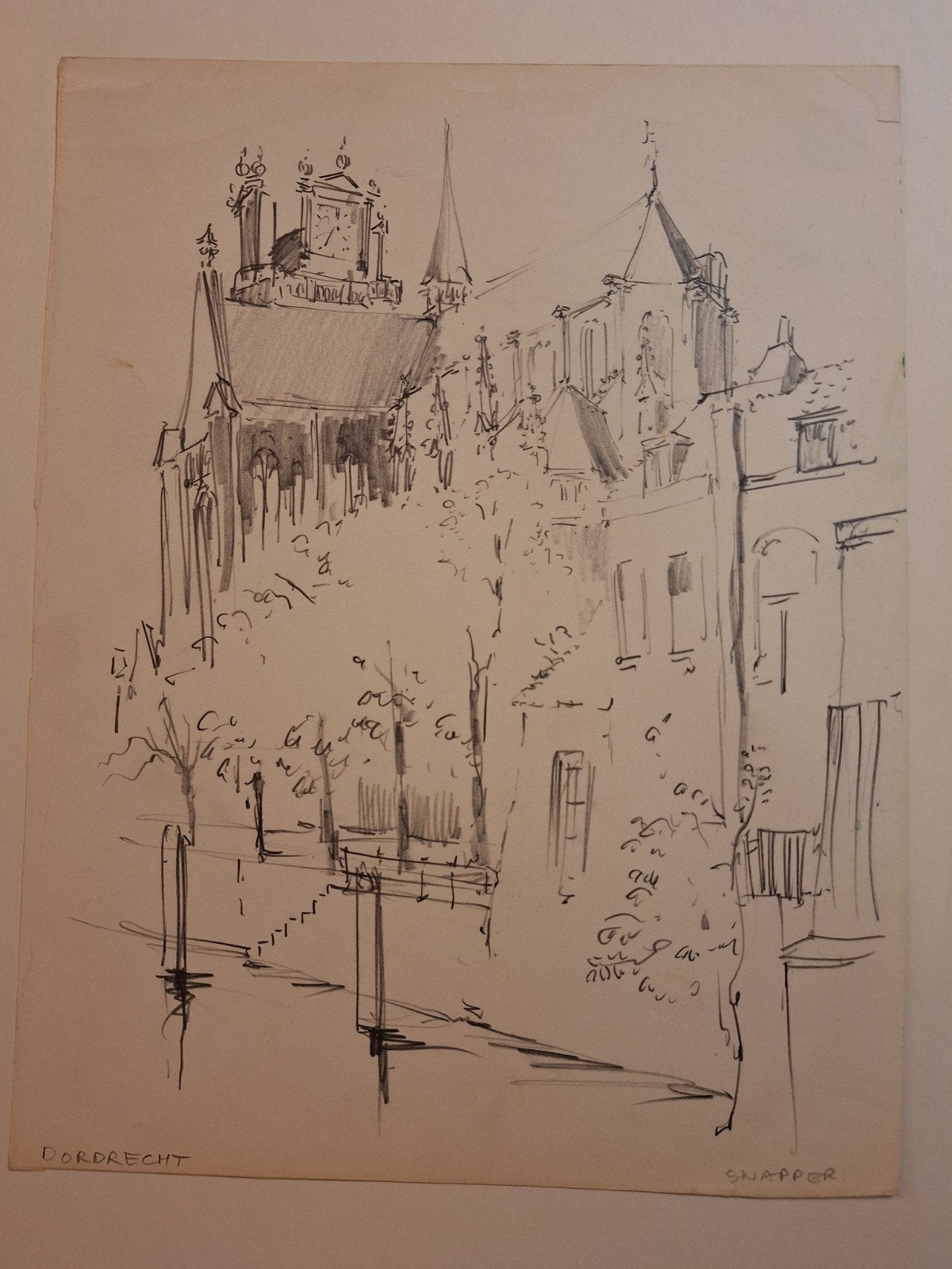 Tekening Dordrecht door Rein Snapper, Ophalen of Verzenden
