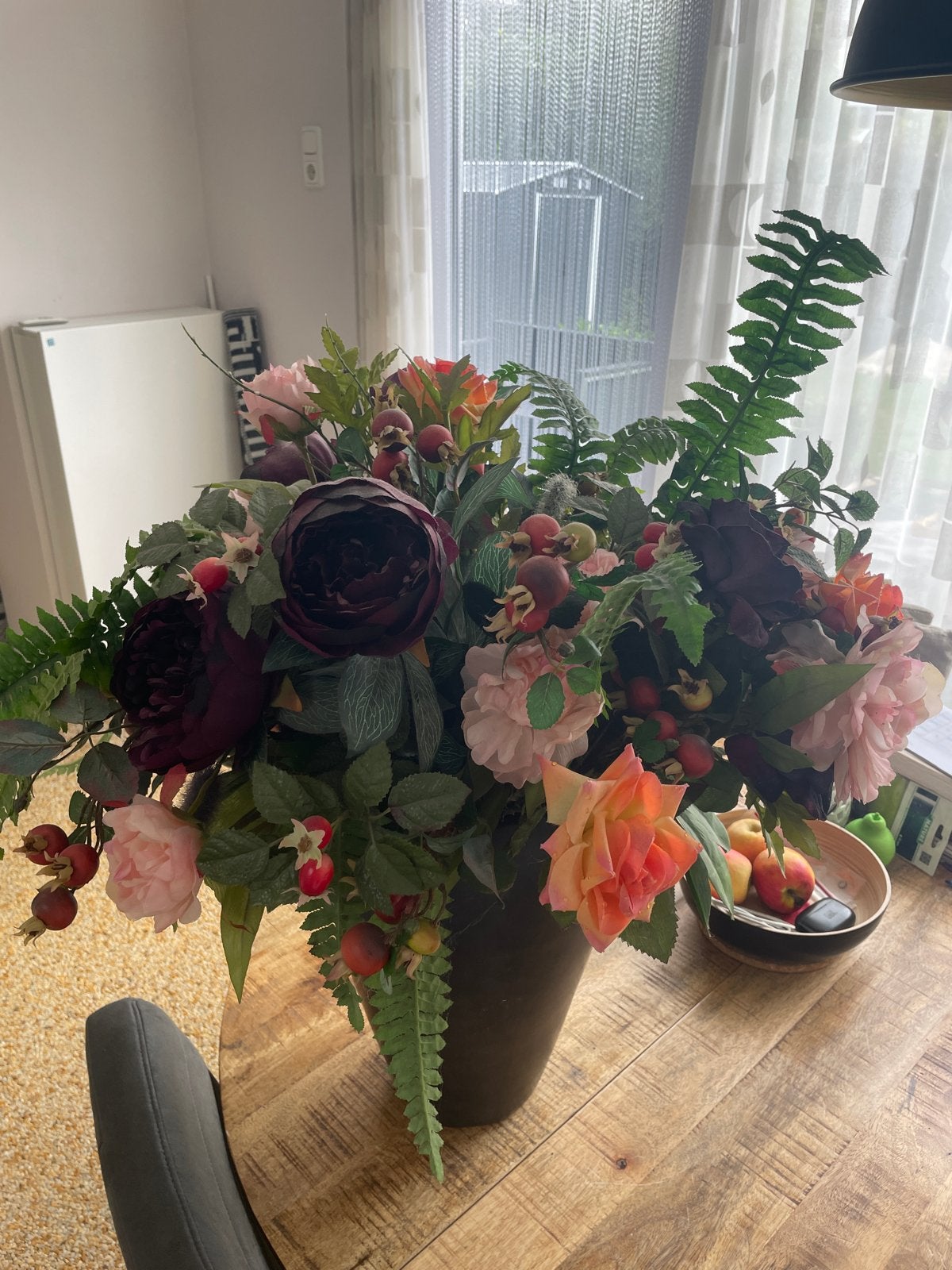 Grote vaas met kunstbloemen - Boeket, Ophalen, Overige materialen, Gebruikt, Meerkleurig