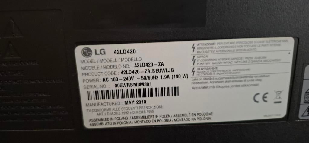 LG 42LD420 LCD TV - 42 inch Full HD, Ophalen