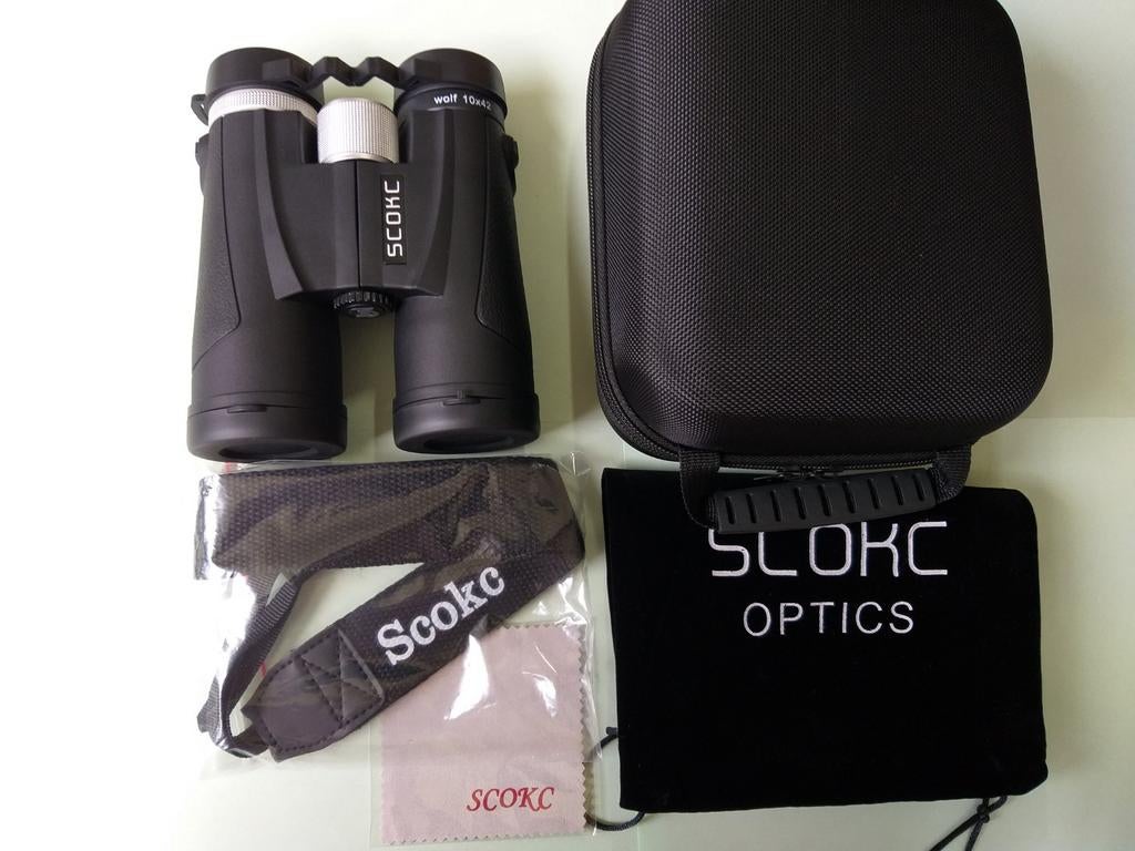 Scokc Wolf 10x42 HD/N2 purged/Fog-Waterfroof IPX6/Zwart, Audio, Tv en Foto, Optische apparatuur | Verrekijkers, Dakkant (recht)