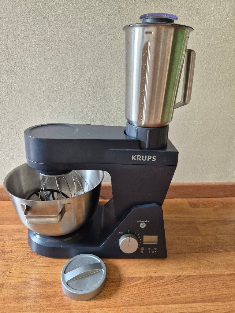 Krups Keukenmachine met Blender en Diverse Accessoires, 3 tot 4 liter, Ophalen, Gebruikt, 3 snelheden of meer